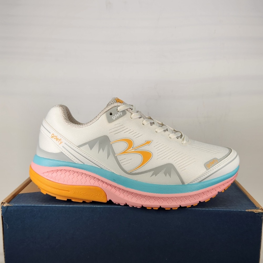 Gdefy Mighty Walk Sneakers Women Size 9 White Pink XW Extra Wide Walking Shoes